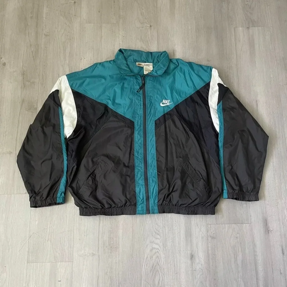 Nike | Jackets & Coats | Vintage Nike Colorblock Teal Black White